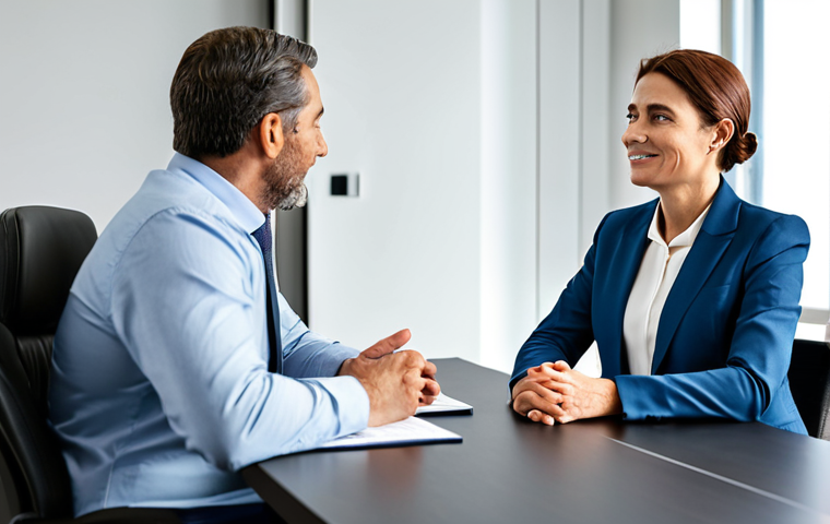 A professional male real estate consultant, wearing a modest business suit, actively listening with an empathetic expression to a middle-aged female client in professional attire. They are seated across a sleek meeting table in a modern, well-lit office, emphasizing human connection and deep understanding over data. The setting is professional and trustworthy.
    fully clothed, modest clothing, appropriate attire, professional dress, safe for work, appropriate content, professional, perfect anatomy, correct proportions, natural pose, well-formed hands, proper finger count, natural body proportions, high quality.