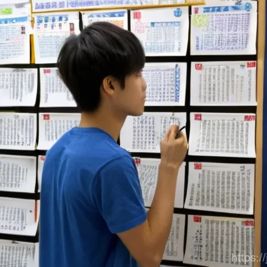 공인중개사 시험 준비를 위한 포스터 활용 - **Prompt:** A focused Japanese university student, dressed casually in a modest t-shirt and jeans (n...