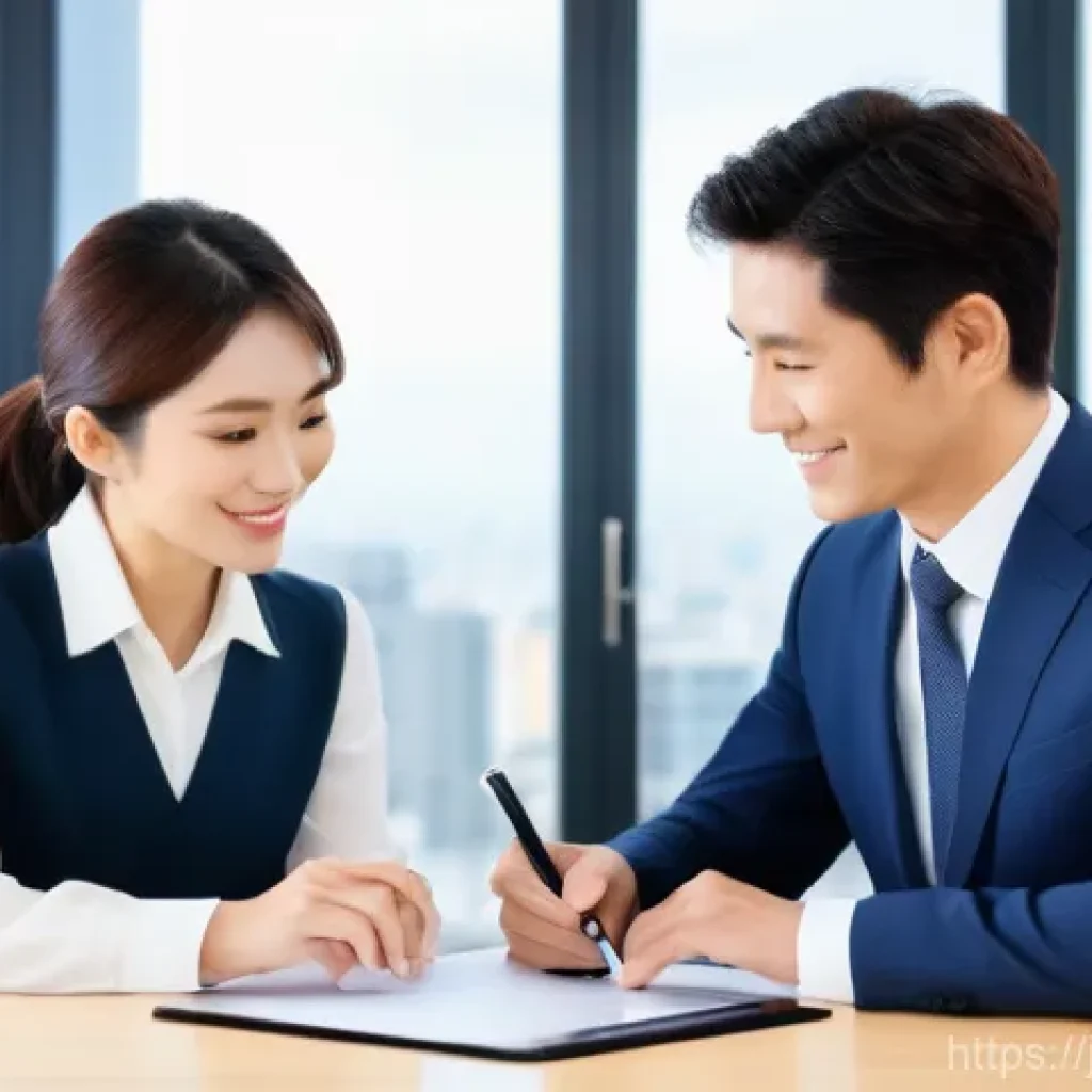 공인중개사 부동산 계약 기술 공유 - **Electronic Contract Signing for Real Estate in a Modern Japanese Office**
    *   **Description:**...