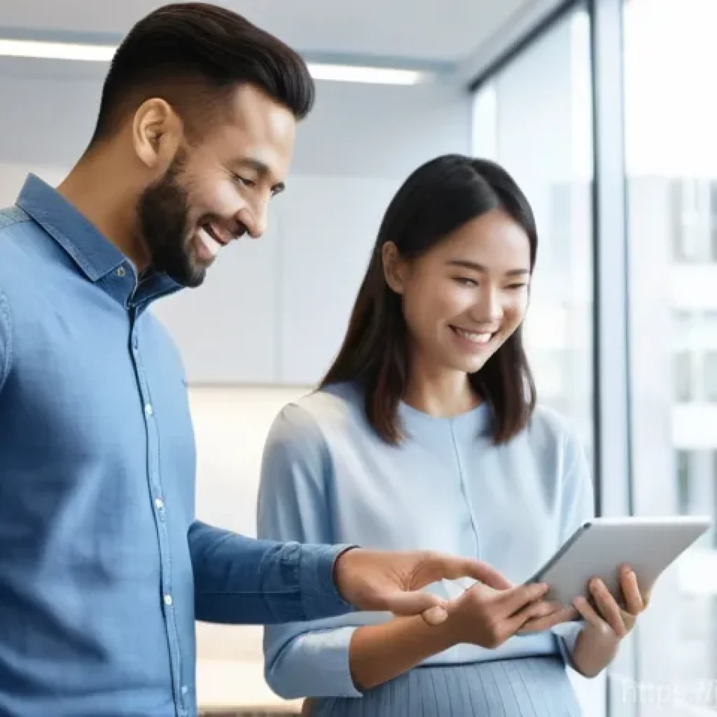 공인중개사 부동산 중개 플랫폼 활용 사례 - **AI-Powered Property Matching and Delighted Clients**
    A bright, modern real estate office with ...