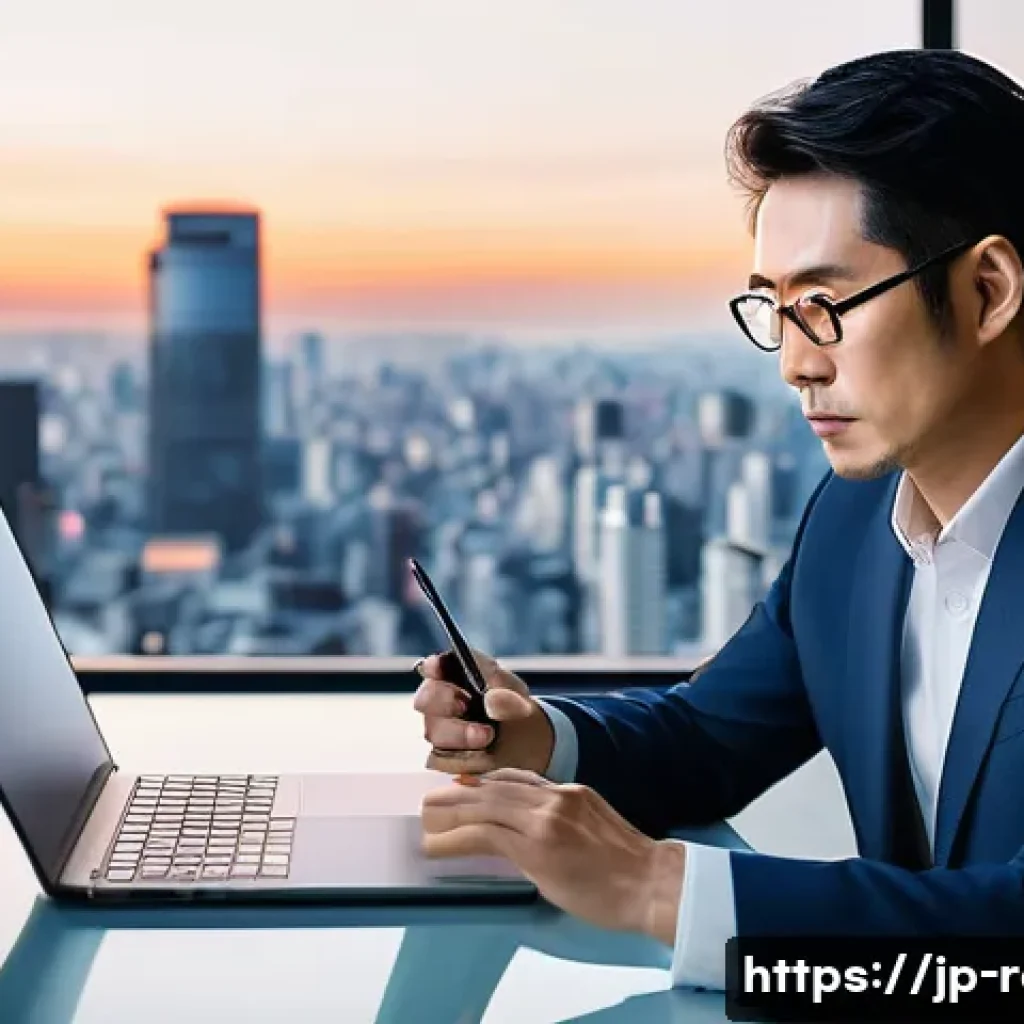공인중개사 부동산 거래 성공 비결 - **Prompt:** A focused and professional Japanese real estate agent, mid-30s to early 40s, dressed in ...