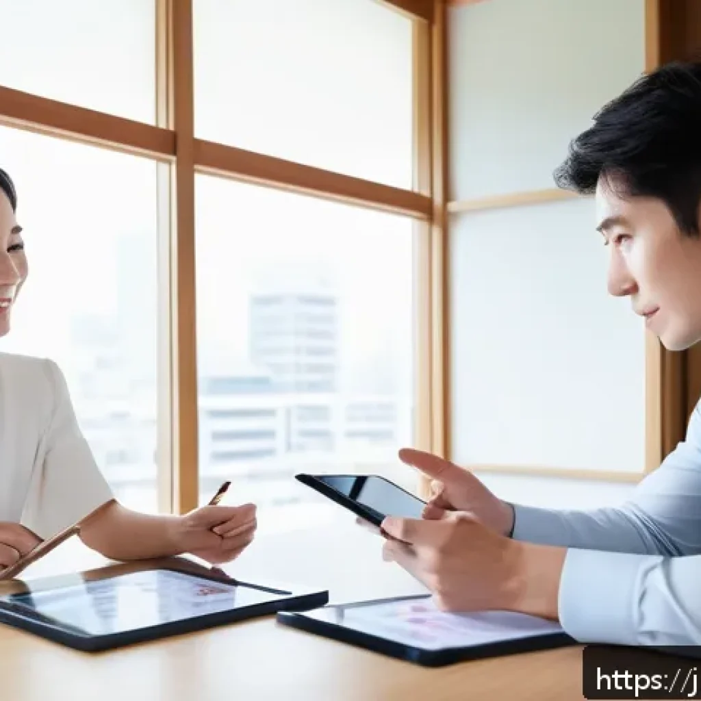공인중개사와 부동산 정책 변화 대응법 - A modern Japanese real estate agent explaining new housing loan tax deduction policies to a young Ja...