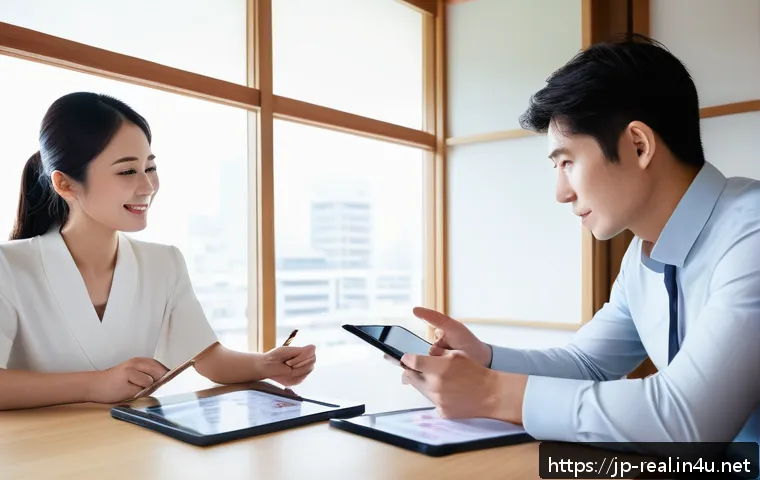 공인중개사와 부동산 정책 변화 대응법 - A modern Japanese real estate agent explaining new housing loan tax deduction policies to a young Ja...