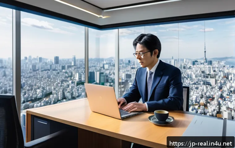 공인중개사 자격증으로 할 수 있는 일 - A modern real estate appraisal office in Japan showcasing advanced technology: a professional Japane...